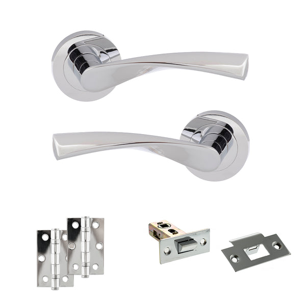 Eco Aqua Door Handle Pack (Latch Set - 2.5" Latch, 3" Hinges x2) by Atlantic Hardware