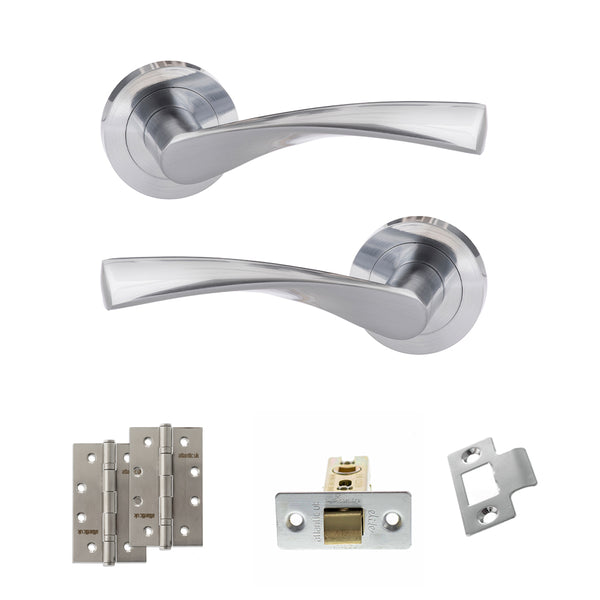 Eco Aqua Door Handle Pack (Latch Set - 2.5" CE Latch, 4" Slim Knuckle Hinges x2) by Atlantic Hardware