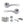 Eco Aqua Door Handle Pack (Bathroom Set - 2.5