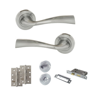 Eco Wave Door Handle Pack (Bathroom Set - 2.5