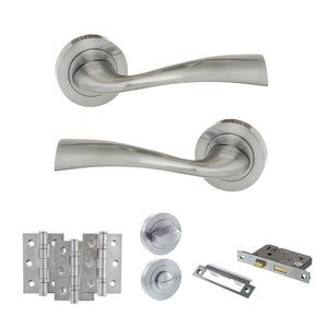 Eco Wave Door Handle Pack (Bathroom Set - 3