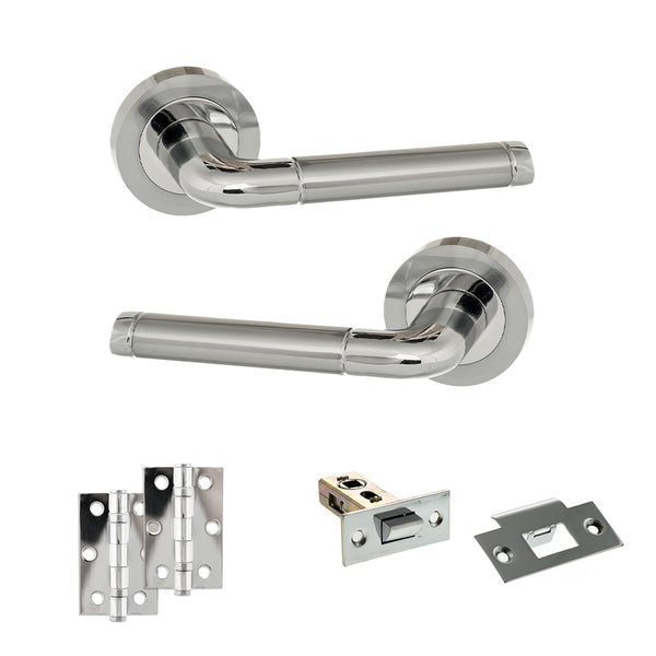 Eco Ocean Door Handle Pack (Latch Set - 2.5" Latch, 3" Hinges x2) by Atlantic Hardware