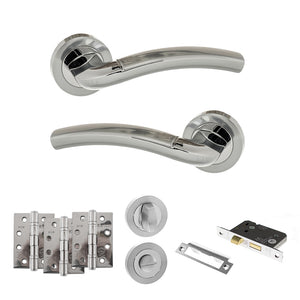 Eco Crest Door Handle Pack (Bathroom Set - 3