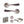 Old English Richmond Door Handle Pack (3 Lever Lock Set - 2.5