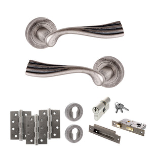 Old English Richmond Door Handle Pack (Euro Lock Set - 2.5