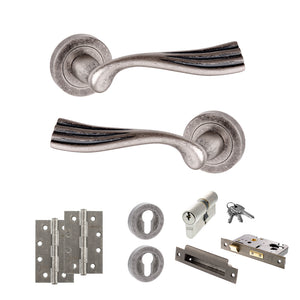Old English Richmond Door Handle Pack (Euro Lock Set - 2.5
