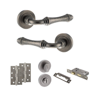 Old English Durham Door Handle Pack (Bathroom Set - 3
