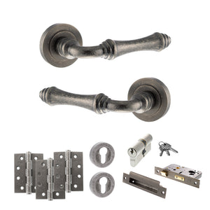 Old English Durham Door Handle Pack (Euro Lock Set - 3
