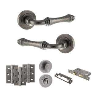 Old English Durham Door Handle Pack (Bathroom Set - 3