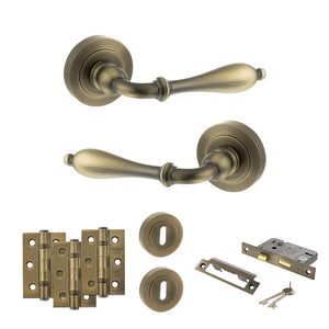 Old English Wrexham Door Handle Pack (3 Lever Lock Set - 2.5