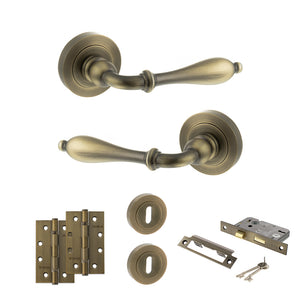 Old English Wrexham Door Handle Pack (3 Lever Lock Set - 2.5