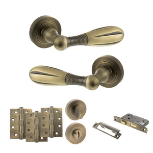 Old English Cambridge Door Handle Pack (Bathroom Set - 3