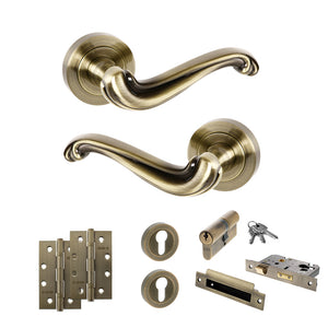Old English Colchester Door Handle Pack (Euro Lock Set - 2.5