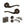 Old English Warwick Door Handle Pack (Bathroom Set - 3