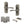 Old English Warwick Door Handle Pack (Bathroom Set - 3
