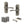 Old English Warwick Door Handle Pack (Bathroom Set - 2.5
