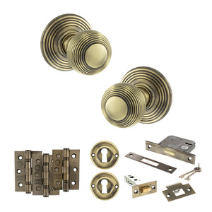 Old English Ripon Door Knob Pack (Lock Set - 3