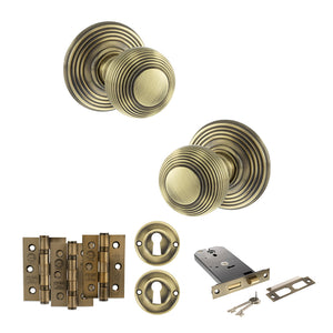 Old English Ripon Door Knob Pack (Lock Set - Horizontal Sashlock, 3