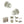 Old English Ripon Door Knob Pack (Bathroom Set - 3