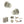 Old English Ripon Door Knob Pack (Bathroom Set - 4