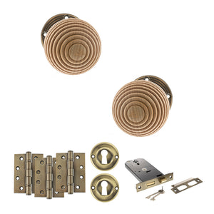 Old English Bridlington Door Knob Pack (Lock Set - Horizontal Sashlock, 4