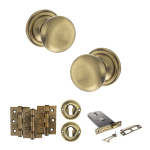 Old English Harrogate Door Knob Pack (Lock Set - Horizontal Sashlock, 3