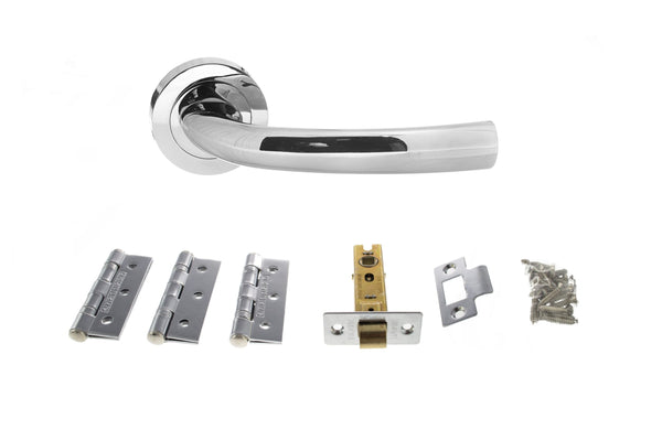 Atlantic Nevada Door Pack Bundle (2.5" Latch, 3"x2" Hingesx3) - Polished Chrome