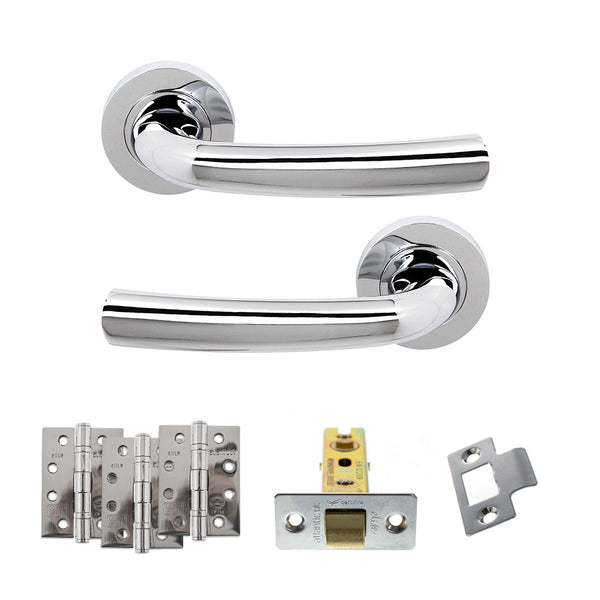 Status Nevada Door Handle Pack (Latch Set - 3" CE Latch, 4" Fire Rated Hinges x3) by Atlantic Hardware