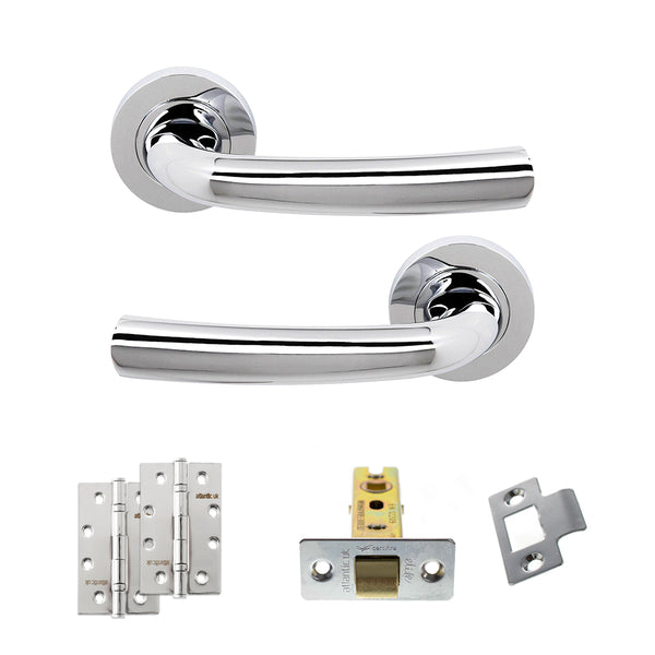 Status Nevada Door Handle Pack (Latch Set - 3" CE Latch, 4" Slim Knuckle Hinges x2) by Atlantic Hardware