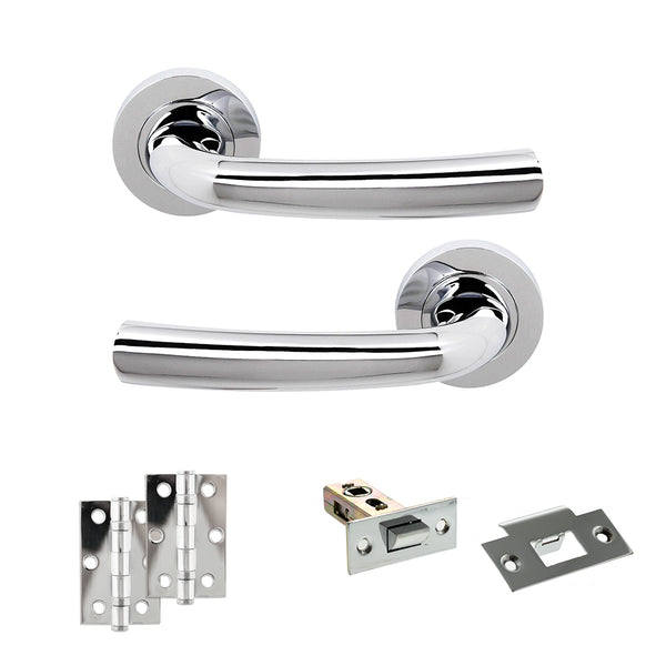 Status Nevada Door Handle Pack (Latch Set - 2.5" Latch, 3" Hinges x2) by Atlantic Hardware