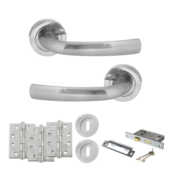 Status Nevada Door Handle Pack (3 Lever Lock Set - 3" CE Sashlock, 4" Fire Rated Hinges x3) by Atlantic Hardware