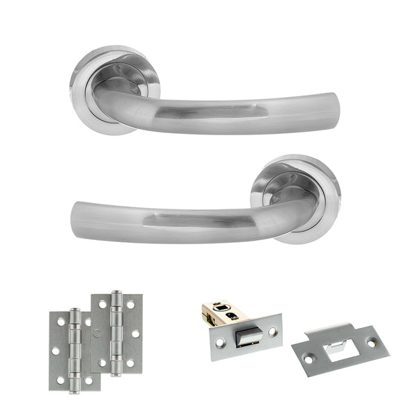 Status Nevada Door Handle Pack (Latch Set - 2.5" Latch, 3" Hinges x2) by Atlantic Hardware
