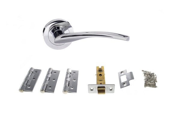 Atlantic Arizona Door Pack Bundle (3" Latch, 3"x2" Hingesx3) - Polished Chrome
