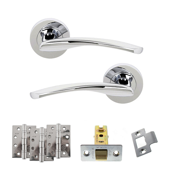 Status Arizona Door Handle Pack (Latch Set - 2.5" CE Latch, 4" Fire Rated Hinges x3) by Atlantic Hardware