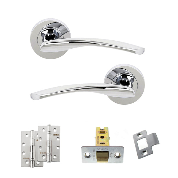 Status Arizona Door Handle Pack (Latch Set - 3" CE Latch, 4" Slim Knuckle Hinges x2) by Atlantic Hardware