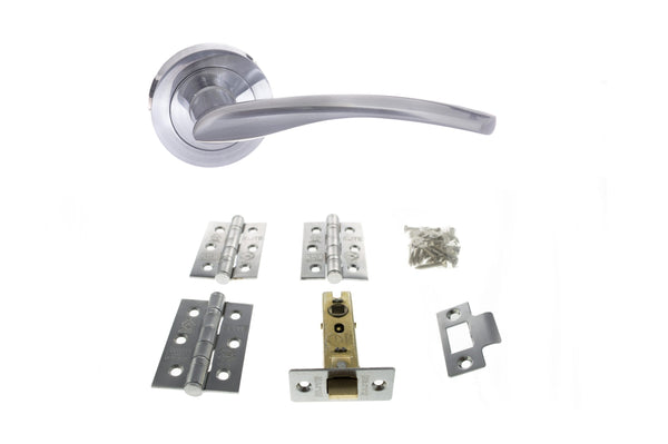 Atlantic Arizona Door Pack Bundle (2.5" Latch, 3"x2" Hingesx3) - Satin Chrome