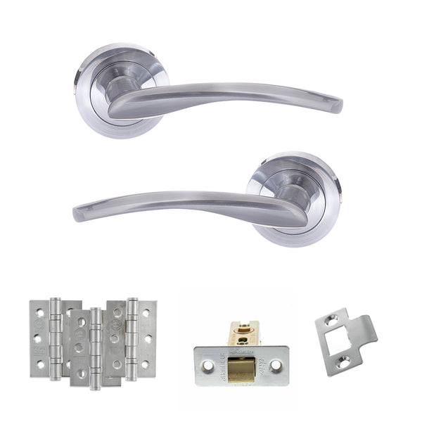 Status Arizona Door Handle Pack (Latch Set - 3" CE Latch, 3" Fire Rated Hinges x3) by Atlantic Hardware
