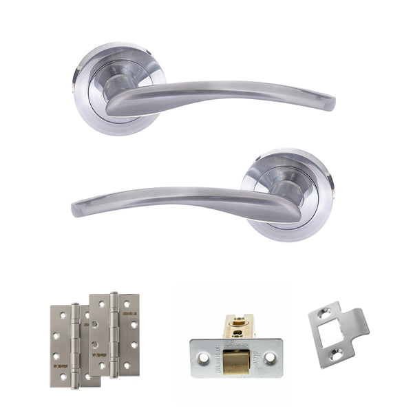 Status Arizona Door Handle Pack (Latch Set - 2.5" CE Latch, 4" Slim Knuckle Hinges x2) by Atlantic Hardware