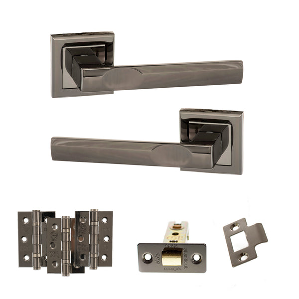 Status Kansas Door Handle Pack (Latch Set - 2.5" CE Latch, 3" Fire Rated Hinges x3) by Atlantic Hardware