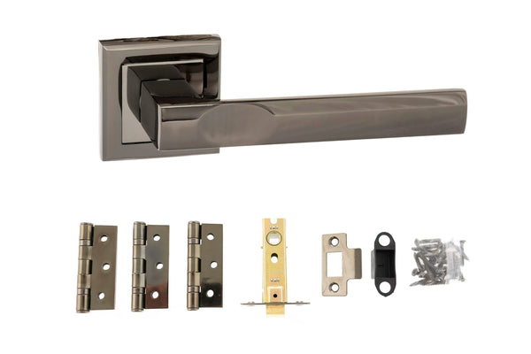Atlantic Kansas Door Pack Bundle (3" Latch, 3"x2" Hingesx3) - Black Nickel