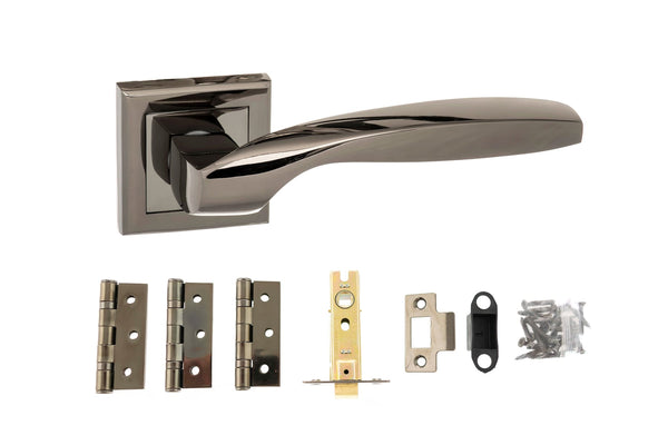 Atlantic Oklahoma Door Pack Bundle (2.5" Latch, 3"x2" Hingesx3) - Black Nickel