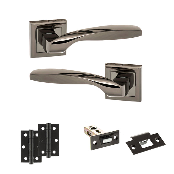 Status Oklahoma Door Handle Pack (Latch Set - 2.5" Latch, 3" Hinges x2) by Atlantic Hardware