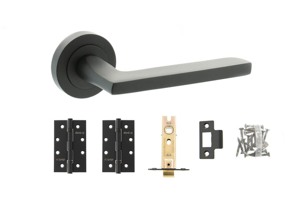 Atlantic Alaska Door Pack Bundle (2.5" Latch, 3"x2" Hingesx3) - Matt Black