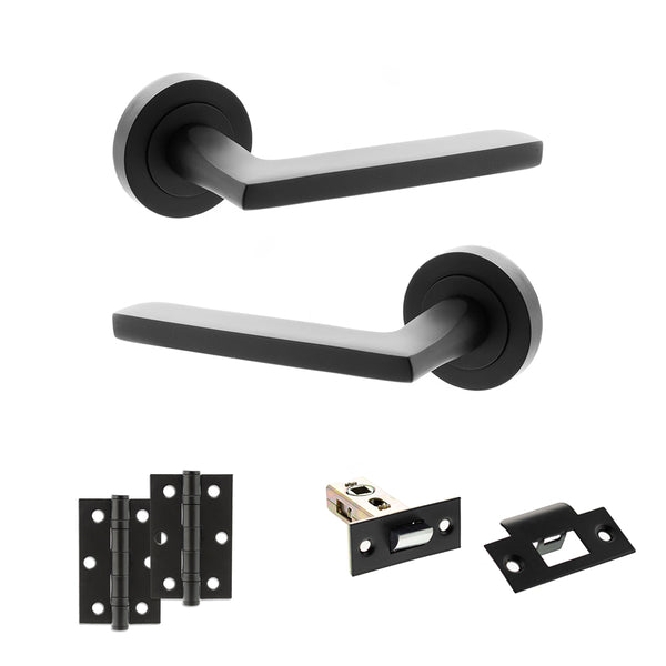 Status Alaska Door Handle Pack (Latch Set - 2.5" Latch, 3" Hinges x2) by Atlantic Hardware