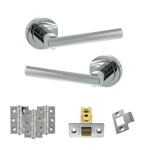 Status Nebraska Door Handle Pack (Latch Set - 2.5" CE Latch, 3" Fire Rated Hinges x3) by Atlantic Hardware