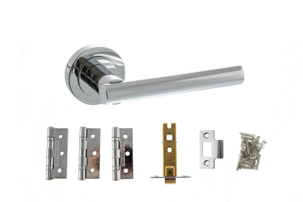Atlantic Nebraska Door Pack Bundle (2.5" Latch, 3"x2" Hingesx3) - Polished Chrome