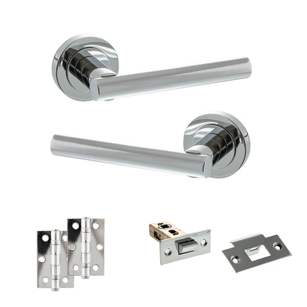 Status Nebraska Door Handle Pack (Latch Set - 2.5" Latch, 3" Hinges x2) by Atlantic Hardware