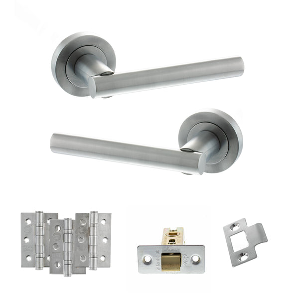 Status Nebraska Door Handle Pack (Latch Set - 2.5" CE Latch, 3" Fire Rated Hinges x3) by Atlantic Hardware
