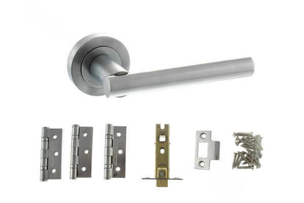 Atlantic Nebraska Door Pack Bundle (2.5" Latch, 3"x2" Hingesx3) - Satin Chrome