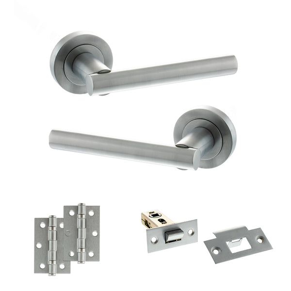 Status Nebraska Door Handle Pack (Latch Set - 2.5" Latch, 3" Hinges x2) by Atlantic Hardware